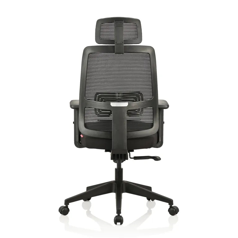 Versa High Back Mesh Chair with Single Lock Synchro Mechanism & Fabric Upholstered Seat