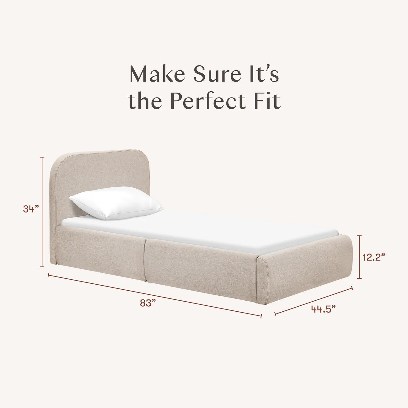 Snuggle Beige Boucle Kids Big  Storage Bed