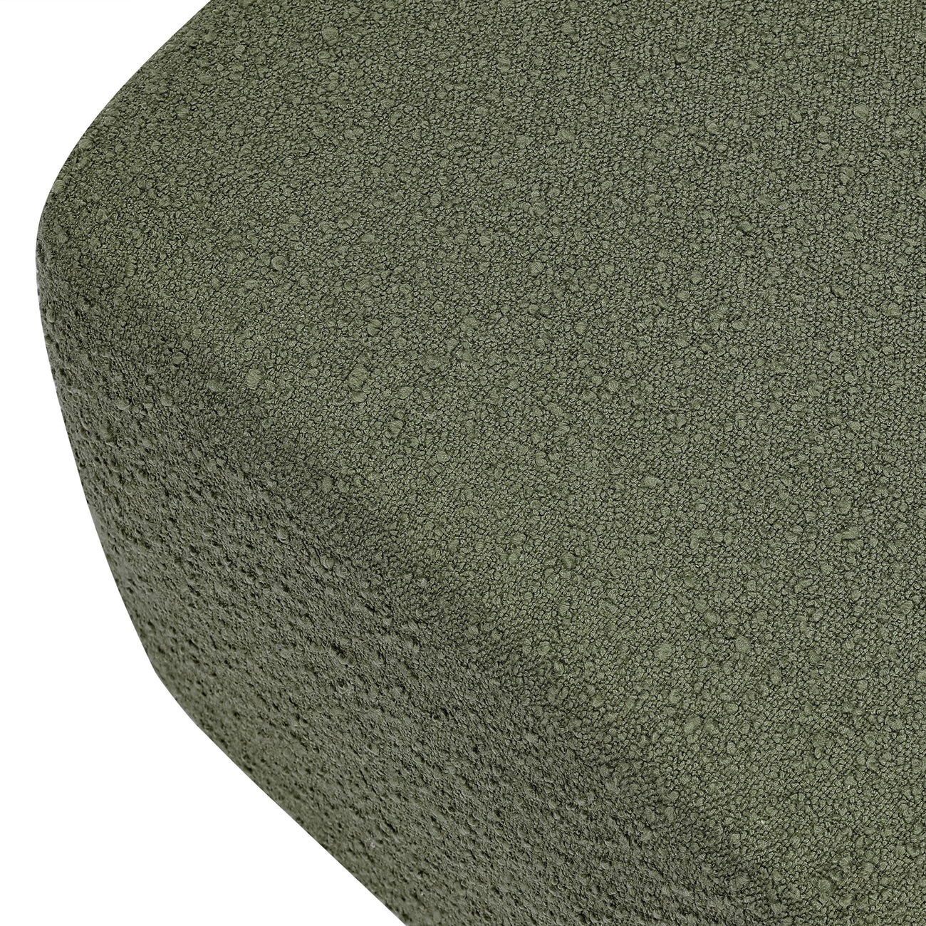 Olive Green Forest Block Cube Boucle Kids Pouffe