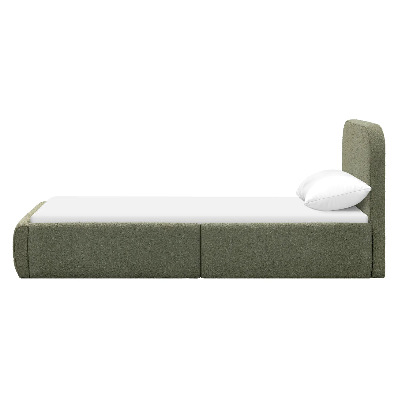 Snuggle Olive Boucle Kids Small Hydraulic Storage Bed