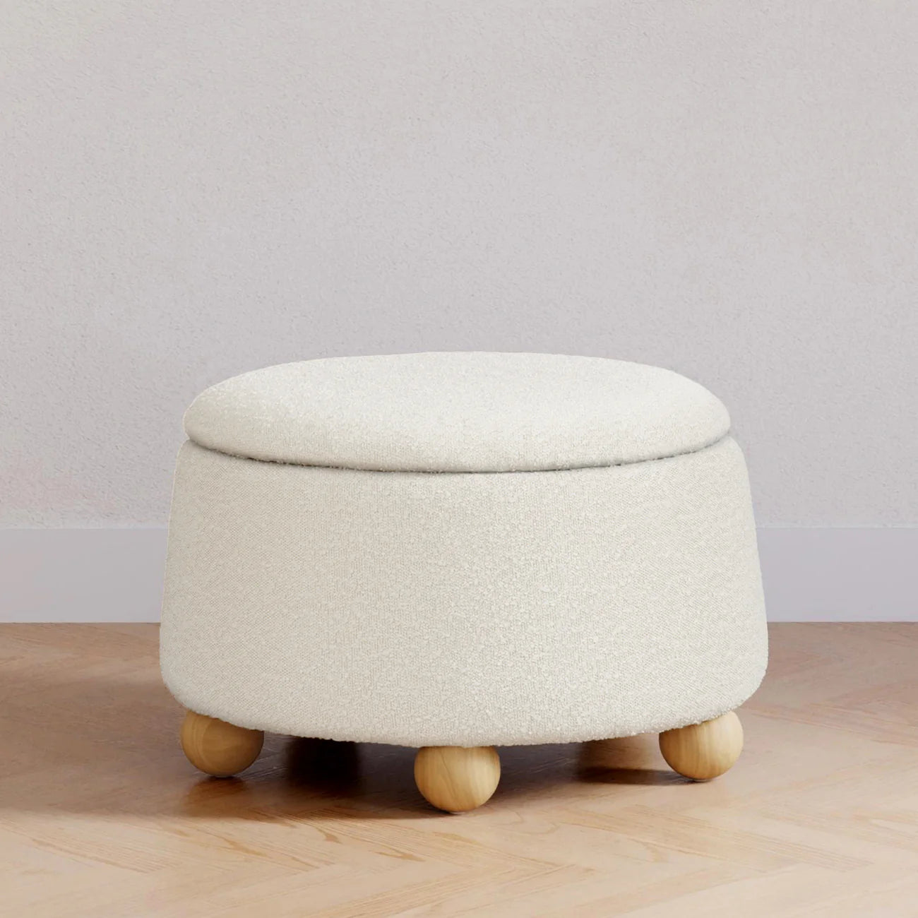Ivory Cream Boucle Nest Storage Boucle Kids Pouffe