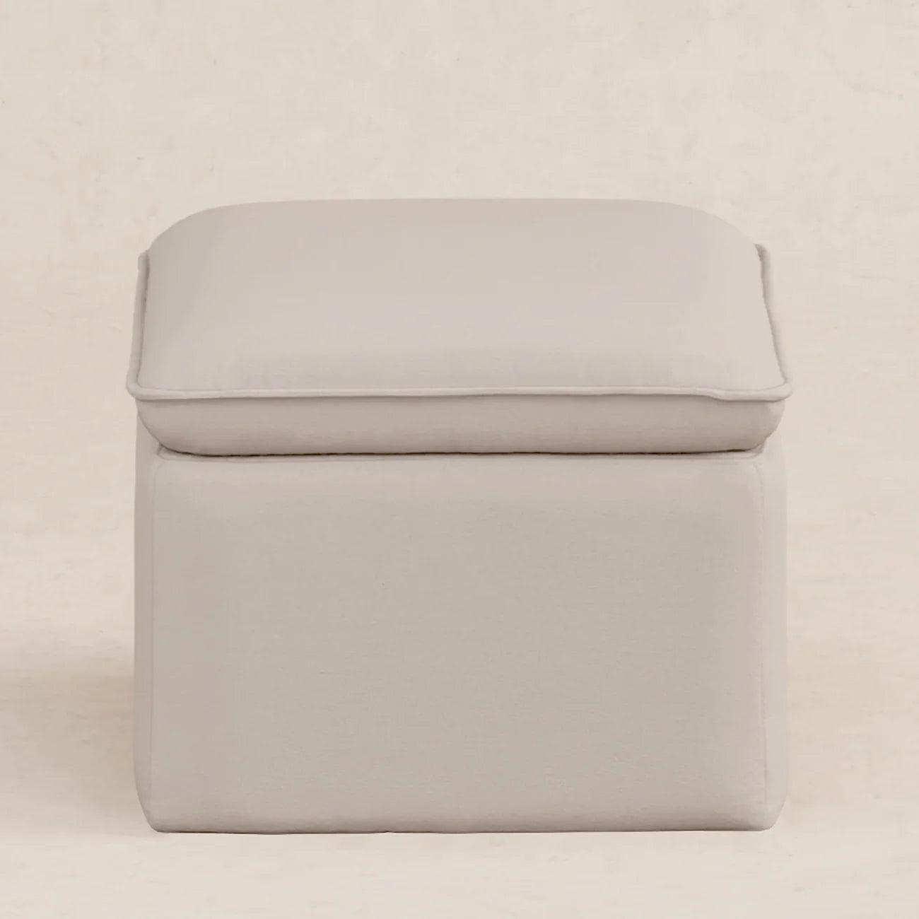 Warm Beige Cozy Keep Storage OttomanBoucle