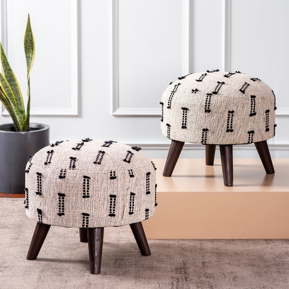 wooden stool set of 2
