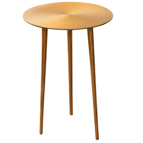 round metallic side table for living room