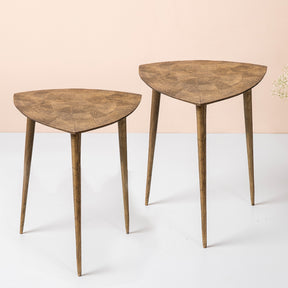 Gold Triangular Side Table  Copper Side Table for Living Room