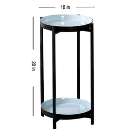 metallic glass side table for living room