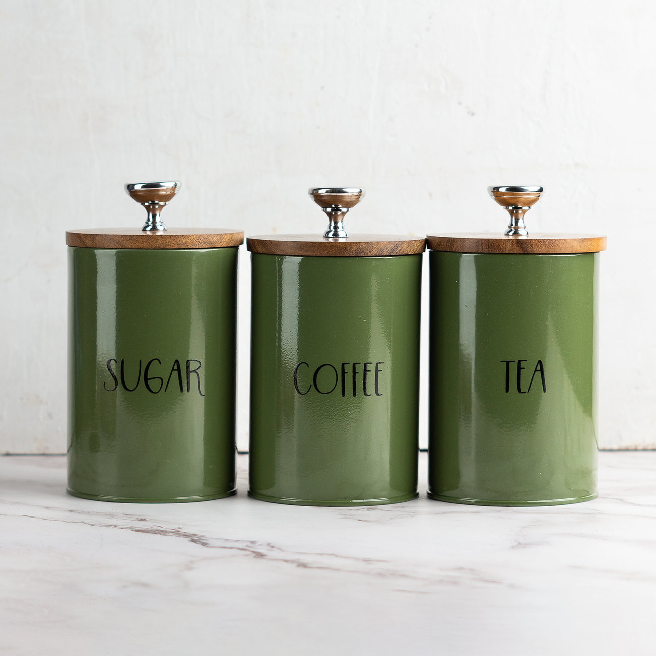 Buy Olive Tea Coffee Sugar Canisters Set Online in India- Nestroots