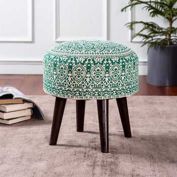 Green Printed Ottoman