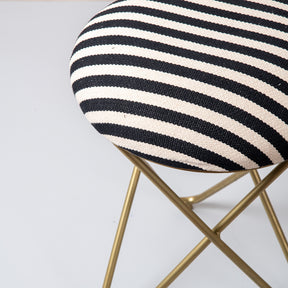 metallic cross leg ottoman for living room