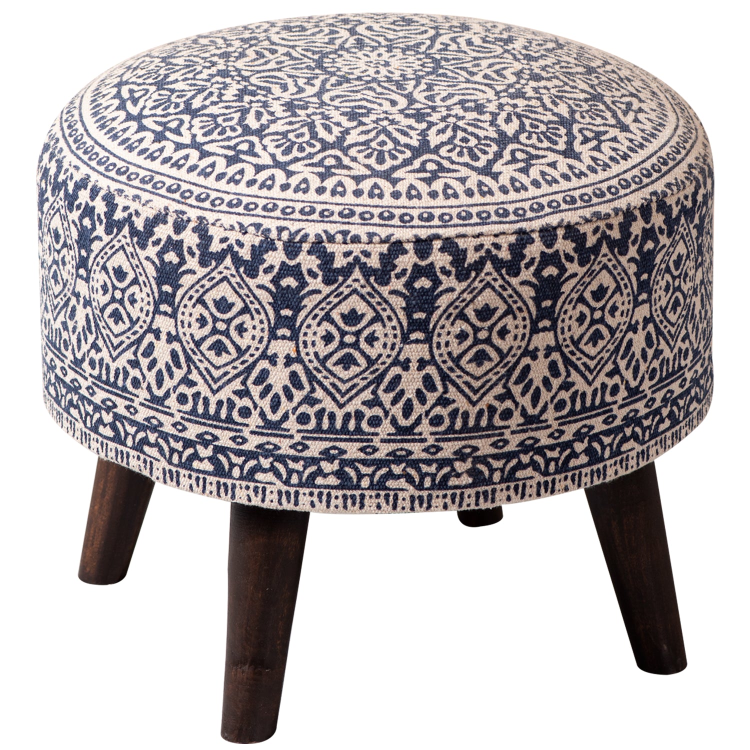 round wooden ottoman stool