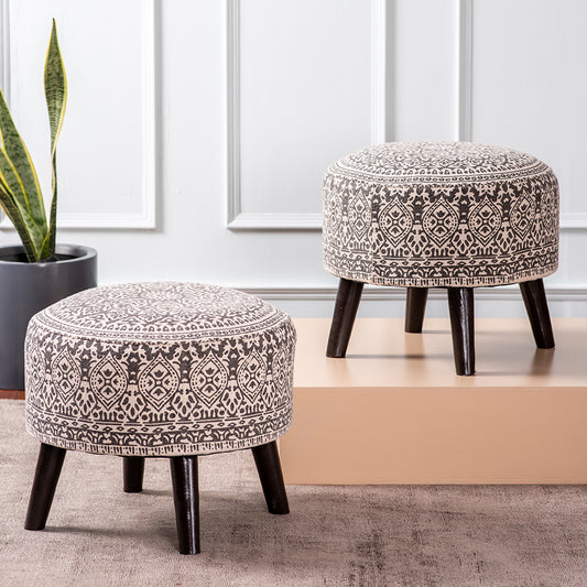 printed ottoman for living room
