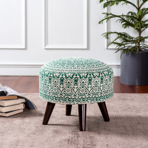 printed wooden ottoman