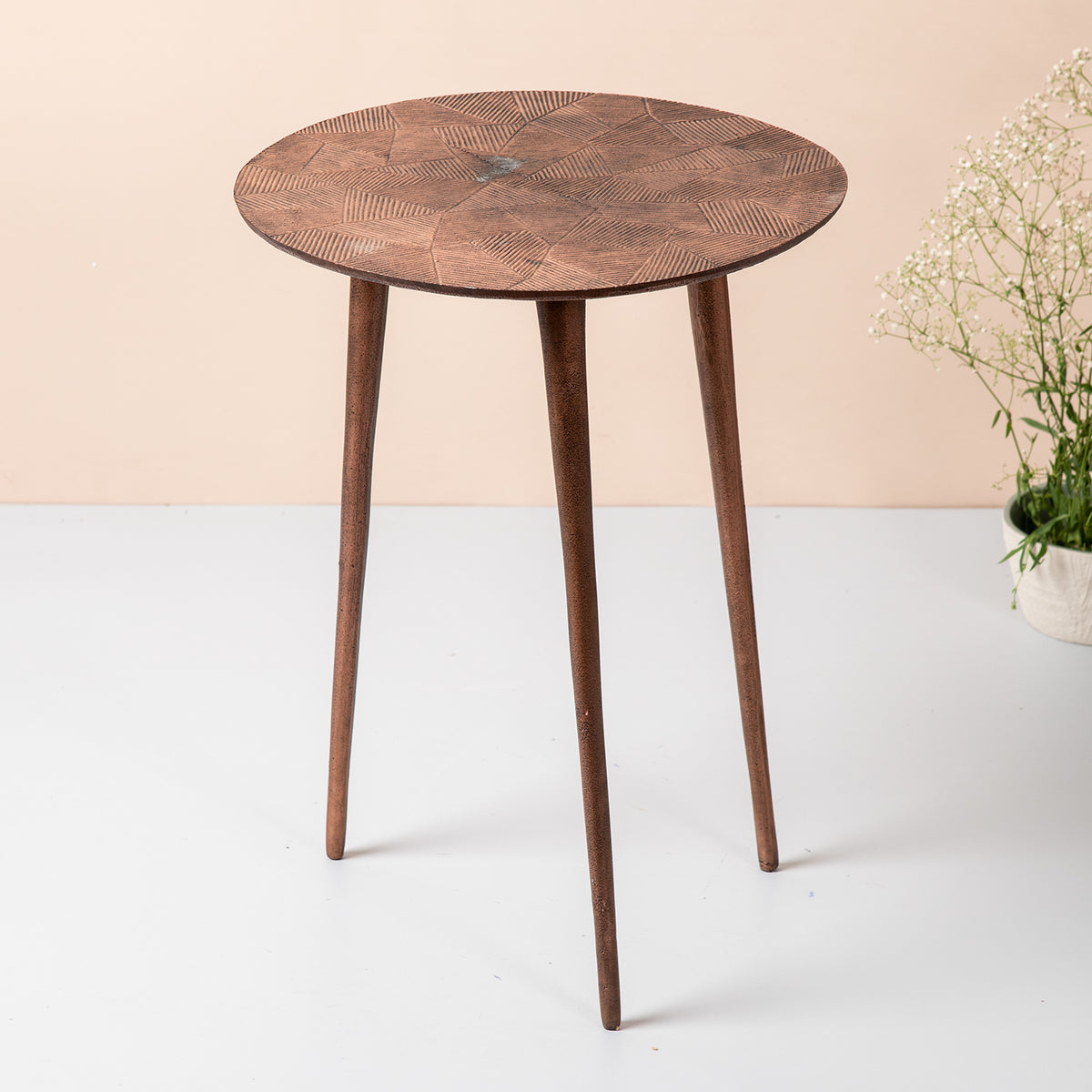 living room copper side table