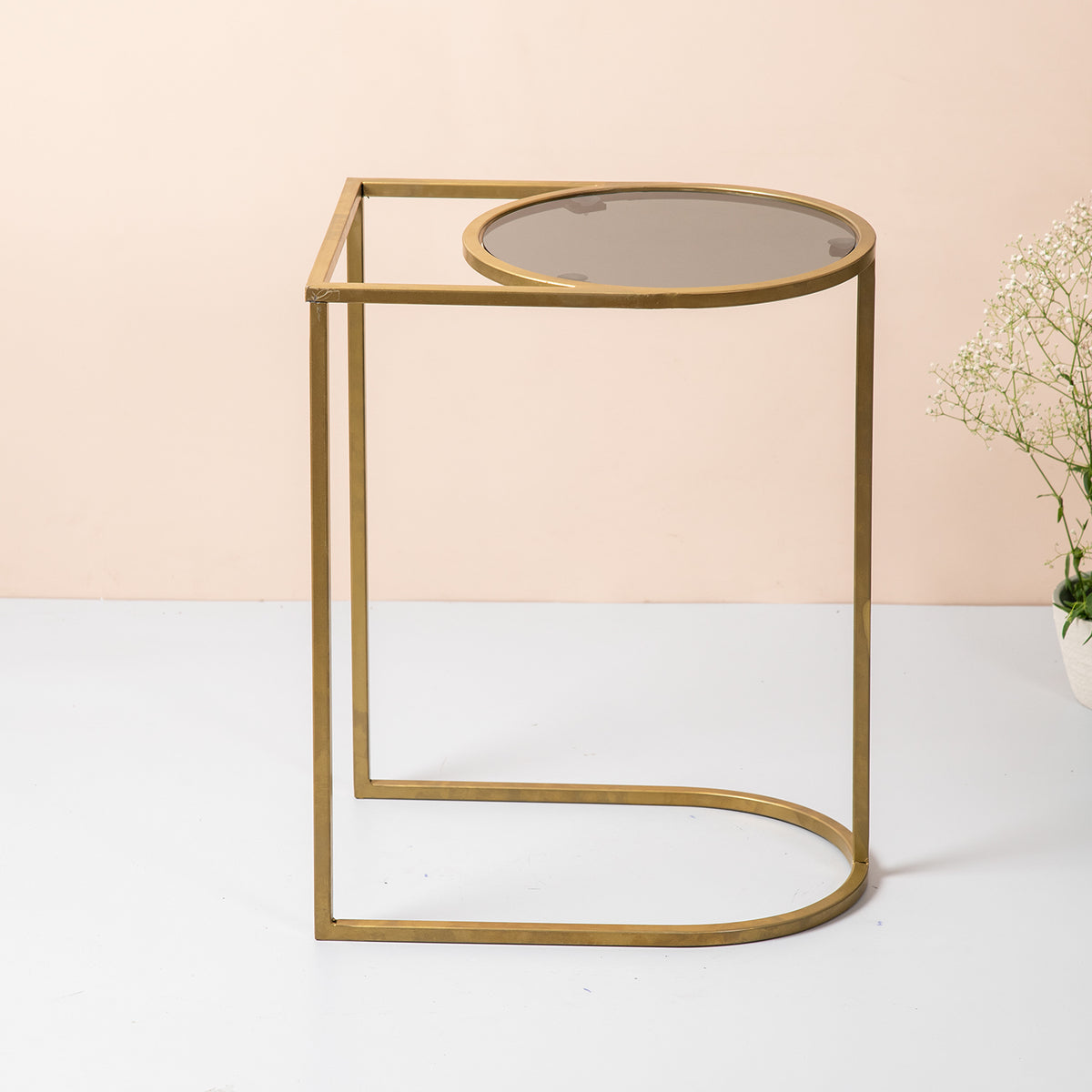 metallic side table
