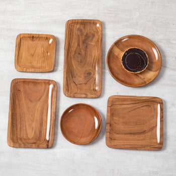 Wooden Serving Platters Set of 6 