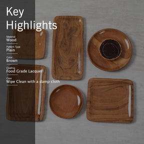 Wooden Serving Platters Set of 6 