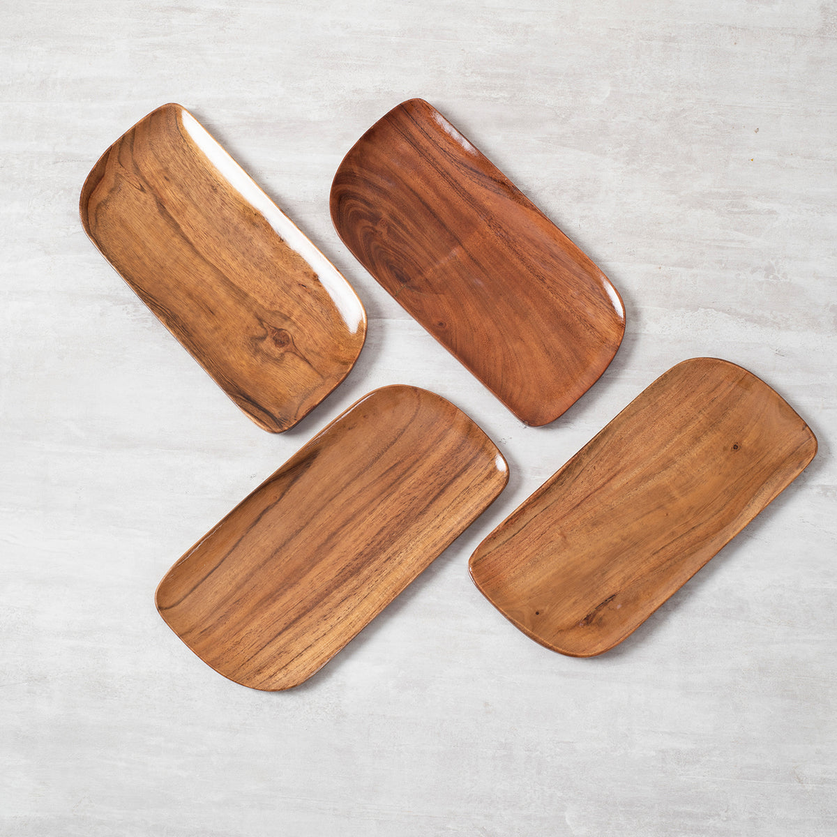 Wooden Serving Platters Set of 4