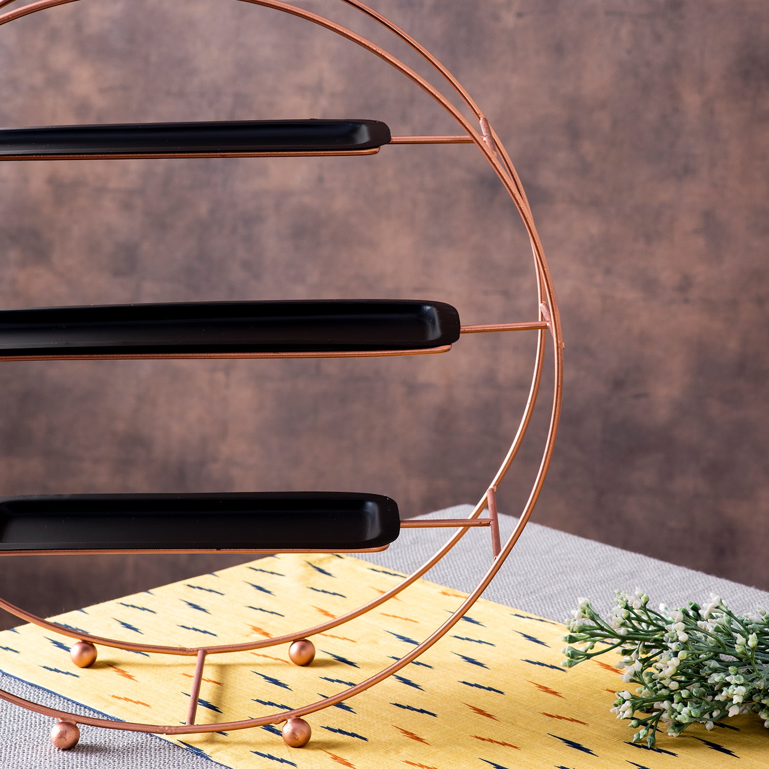 metallic 3 tier buffet organizer