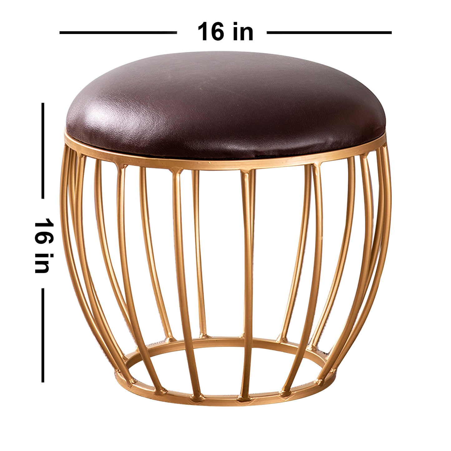 brown leather cage ottoman set of 2