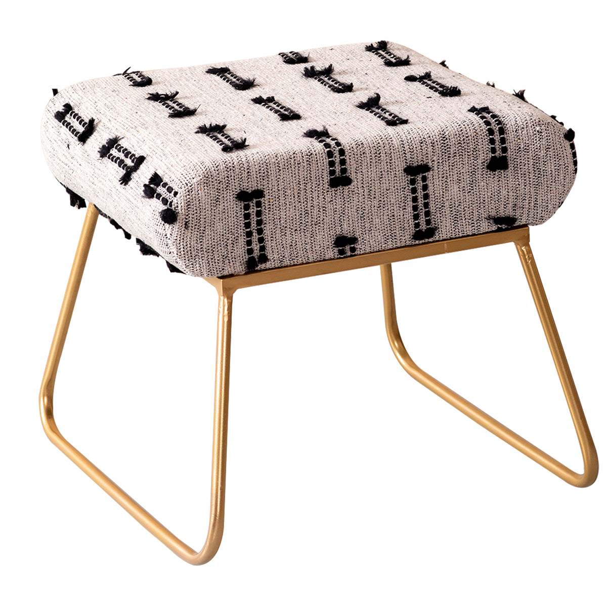 ottoman set of 2 metallic