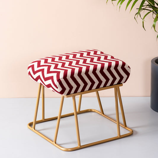 maroon metallic ottoman