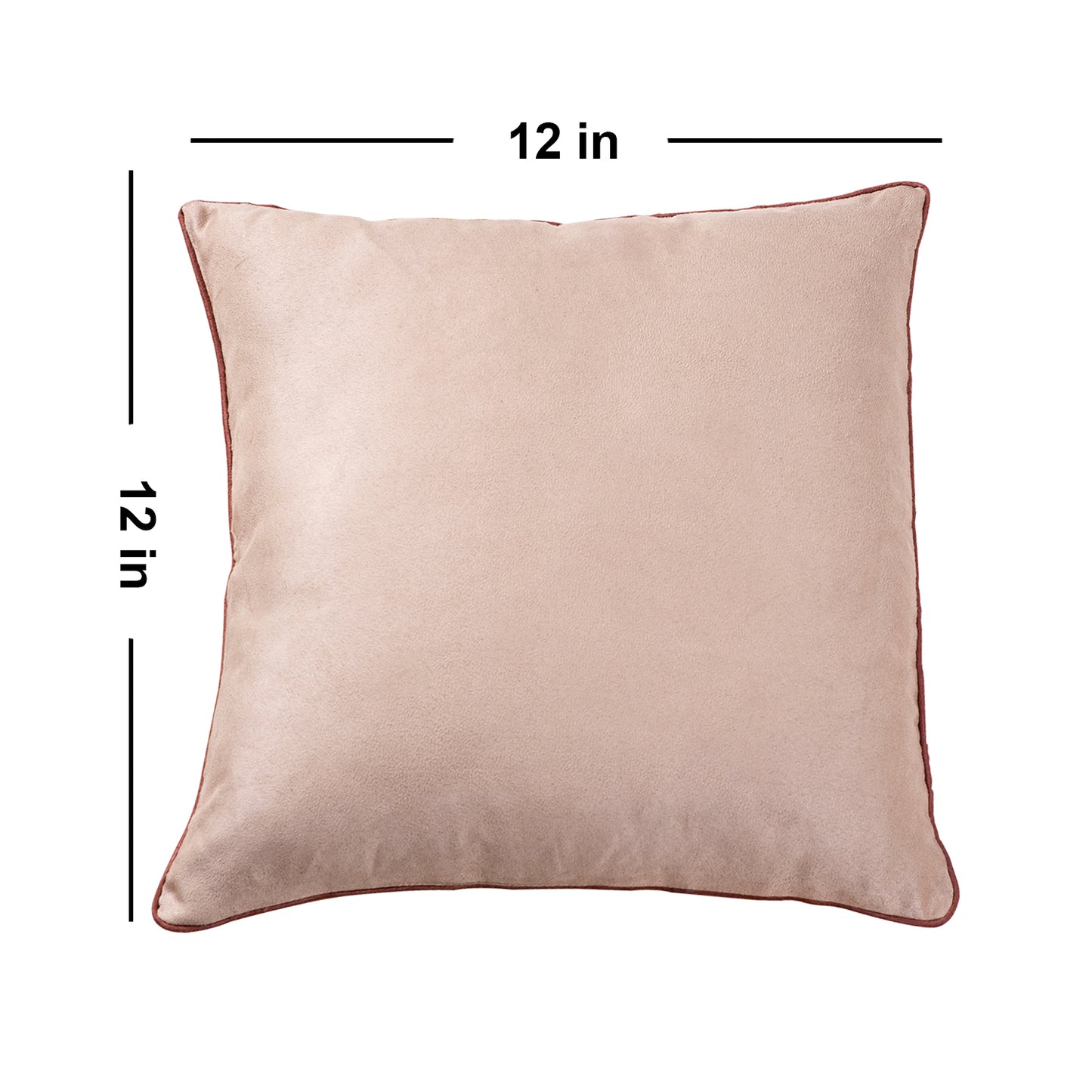 Lush Velvet Cushion Cover Beige 12 X 12 Inches Set of 5