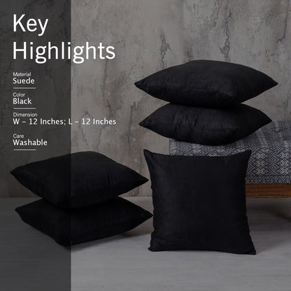 designer black color velvet cushion cover 