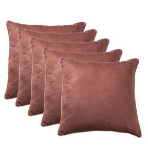 Lush Velvet Cushion Cover Peach 16 X 16 Inches Set of 5