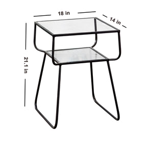 2 tier glass side table