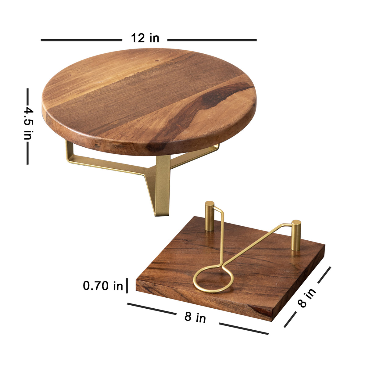 Teak Wood Cake Stand & Napkin Holder