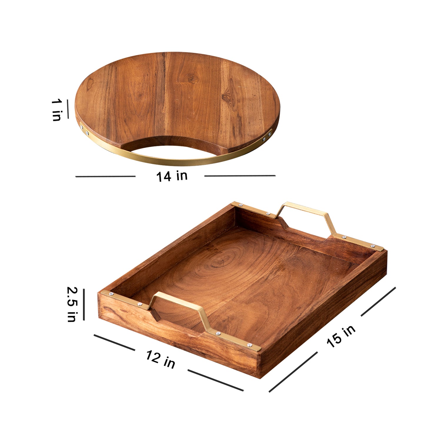 Teak Wood Serving Platter & Tray