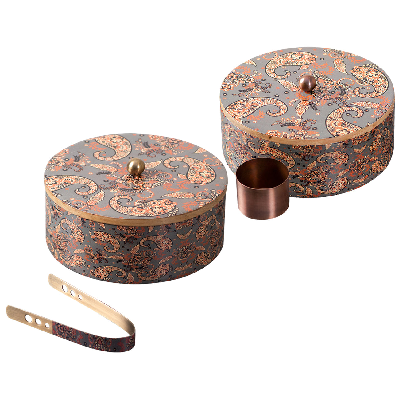 Buy Grey Enamel Print Masala & Roti Box Set Online in India - Nestroots