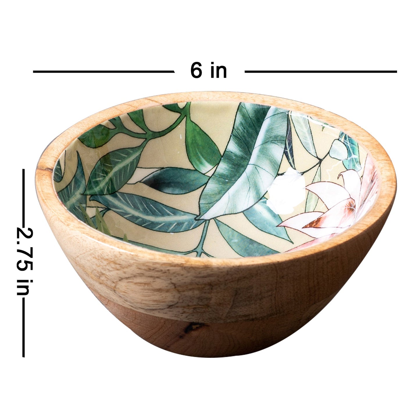 Tropical Wooden Serving Bowl