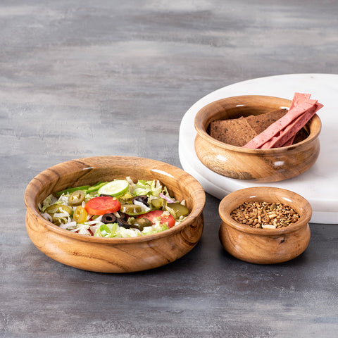 wooden serving bowl