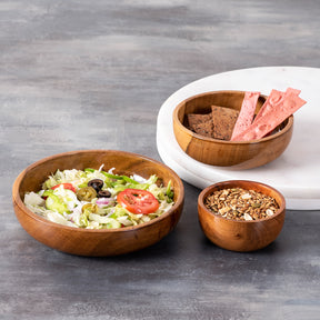teak wood bowl set