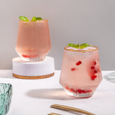 diamond edge golden rim glass
