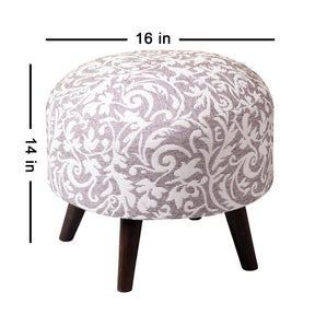 floral pattern grey ottoman
