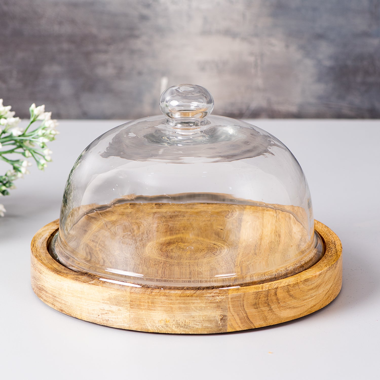 wooden dome cake stand