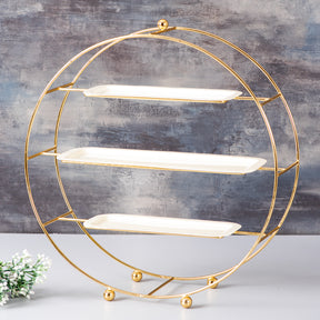 3 Tier Metallic Gold  Buffet Organizer
