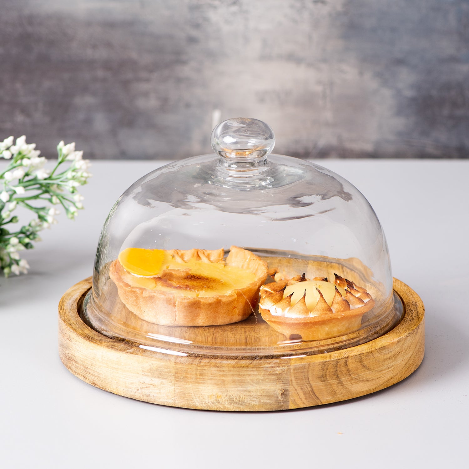thumbnail image 2 of Wood Cake Stand With Glass Dome – Multi-Use Cheese Board & Server, Royalty Art 2 of 6