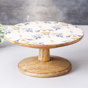 printed wooden cake stand
