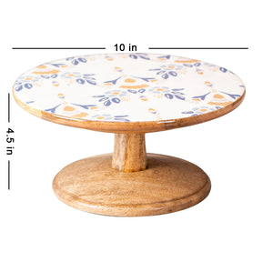 printed wooden cake stand