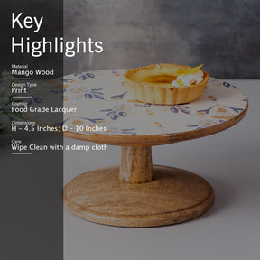 printed wooden cake stand