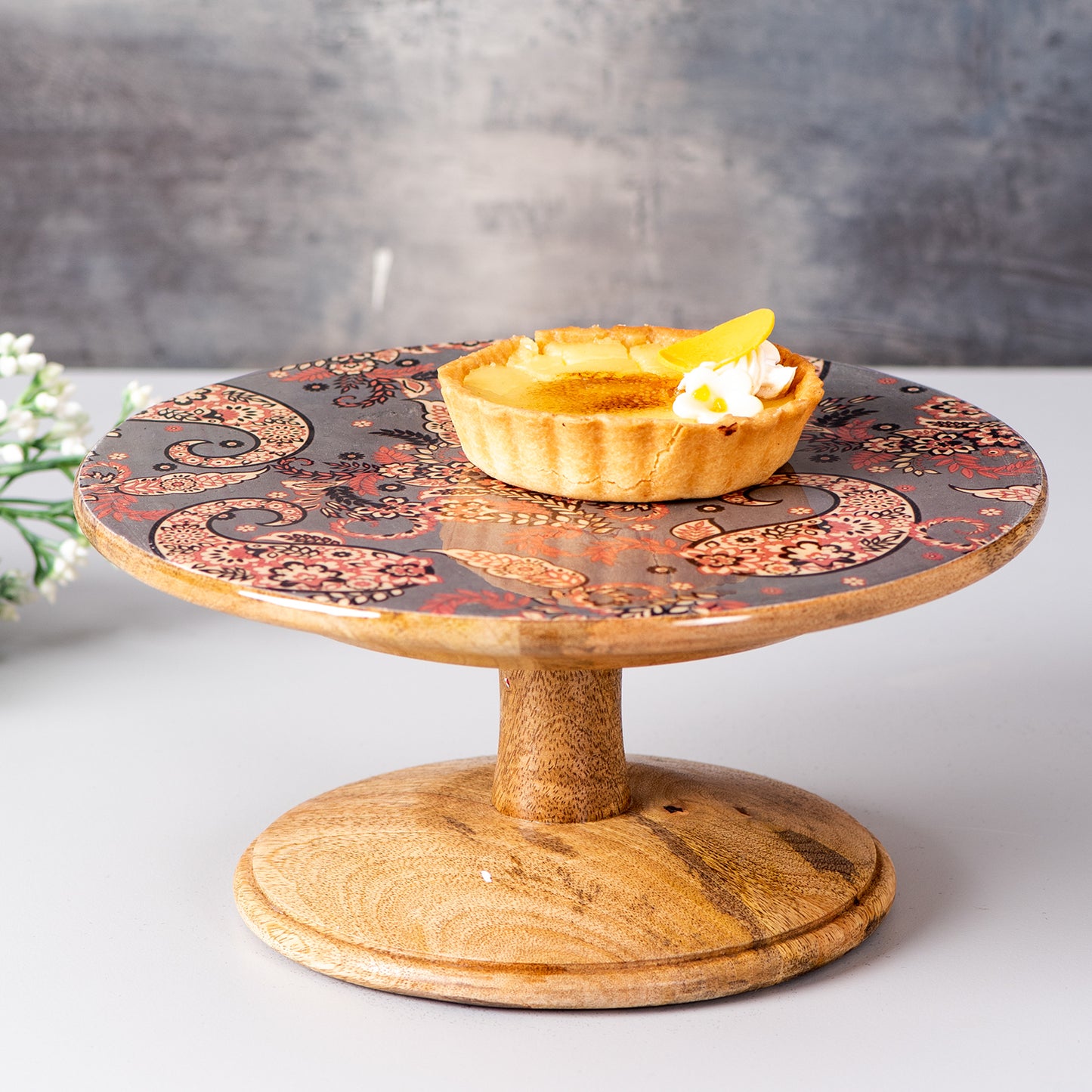 Buy Brown and Green Wooden Cake Stand Online in India at Best
