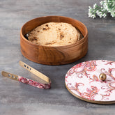 wooden serving box with tong