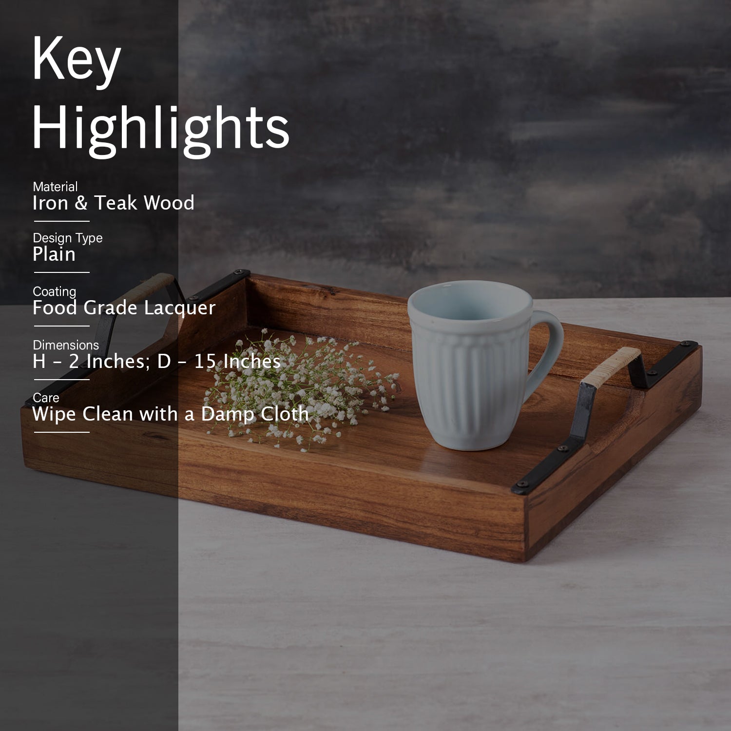 serving tray with handles